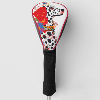 Dalmatische Hond en Bloemen 001 - Kleersieraad Golfheadcover