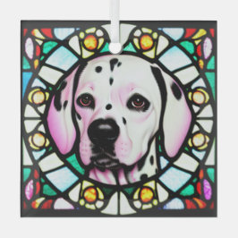 Dalmatische hond "Glas in lood" Glas Ornament