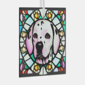 Dalmatische hond "Glas in lood" Glas Ornament (Voorkant Rechts)