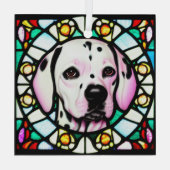 Dalmatische hond "Glas in lood" Glas Ornament (Achterkant)