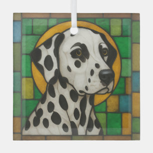 Dalmatische hond "Glas in lood" Glass Ornam Glas Ornament