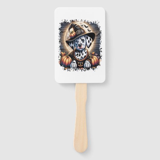 Dalmatische Hond Halloween Handwaaier (Voorkant)
