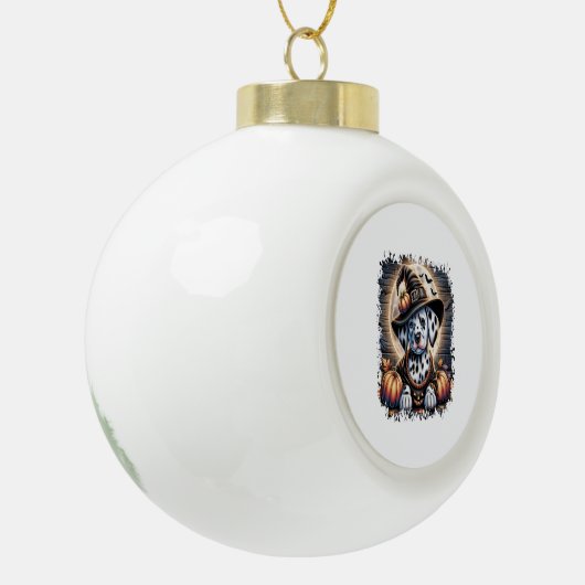 Dalmatische Hond Halloween Keramische Bal Ornament (Links)