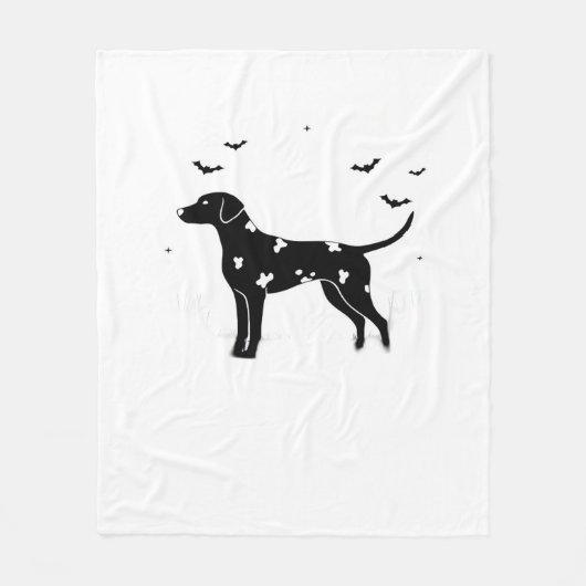 Dalmatische hond - Halloween Moon Silhouette Class Fleece Deken (Voorkant)