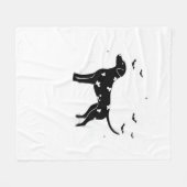 Dalmatische hond - Halloween Moon Silhouette Class Fleece Deken (Voorkant (Horizontaal))