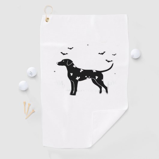 Dalmatische hond - Halloween Moon Silhouette Class Golfhanddoek (Insitu)