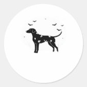 Dalmatische hond - Halloween Moon Silhouette Class Ronde Sticker (Voorkant)