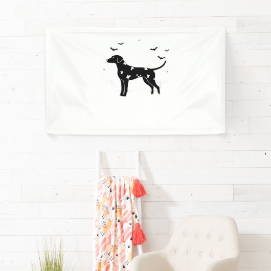 Dalmatische hond - Halloween Moon Silhouette Class Spandoek (Insitu)