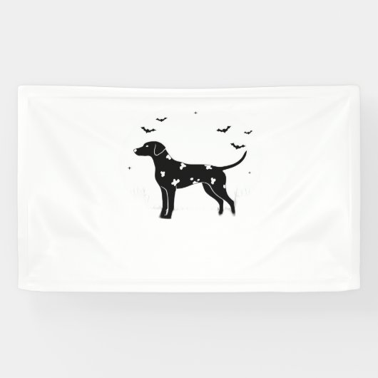 Dalmatische hond - Halloween Moon Silhouette Class Spandoek (Horizontaal)