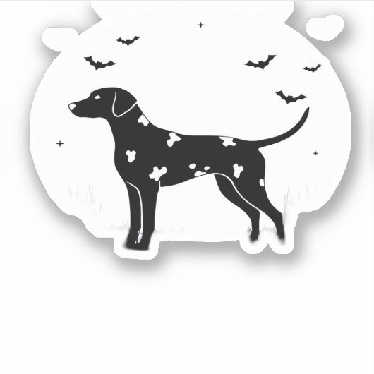 Dalmatische hond - Halloween Moon Silhouette Class Sticker (Voorkant)