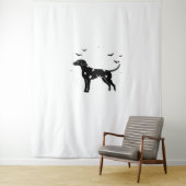 Dalmatische hond - Halloween Moon Silhouette Class Wandkleed (In situ)