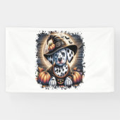 Dalmatische Hond Halloween Spandoek (Horizontaal)