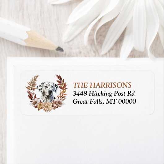 Dalmatische Hond Herfst krans Etiket (Insitu)