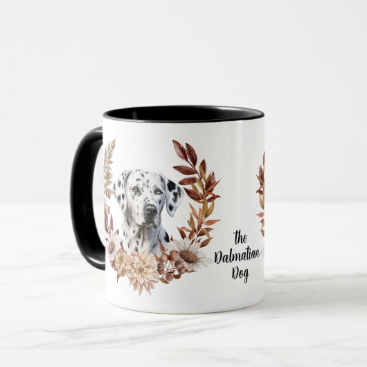 Dalmatische Hond Herfst krans Mok (Voorkant links)