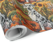Dalmatische Hond Herfst Oogst Thanksgiving Cadeaupapier (Rol Hoek)