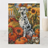 Dalmatische hond herfst oogst Thanksgiving Kaart (Voorkant)
