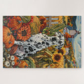 Dalmatische hond herfst oogst thanksgiving legpuzzel (Horizontaal)