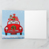 Dalmatische hond in auto met kerstman kaart (Binnen)