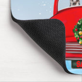 Dalmatische hond in auto met kerstman muismat (Hoek)