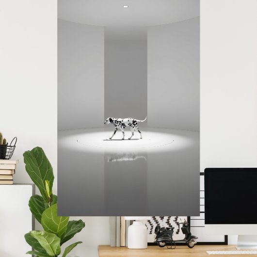 Dalmatische hond in een schone witte studio poster (Thuiskantoor)