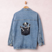 Dalmatische hond in een zak denim jacket (Hangar)