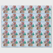 Dalmatische hond in het sneeuwkersthondenhuis cadeaupapier (Vlak)