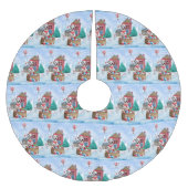 Dalmatische hond in het sneeuwkersthondenhuis kerstboom rok (Voorkant)