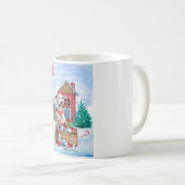 Dalmatische hond in het sneeuwkersthondenhuis koffiemok (Voorkant rechts)