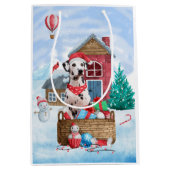 Dalmatische hond in het sneeuwkersthondenhuis medium cadeauzakje (Voorkant)