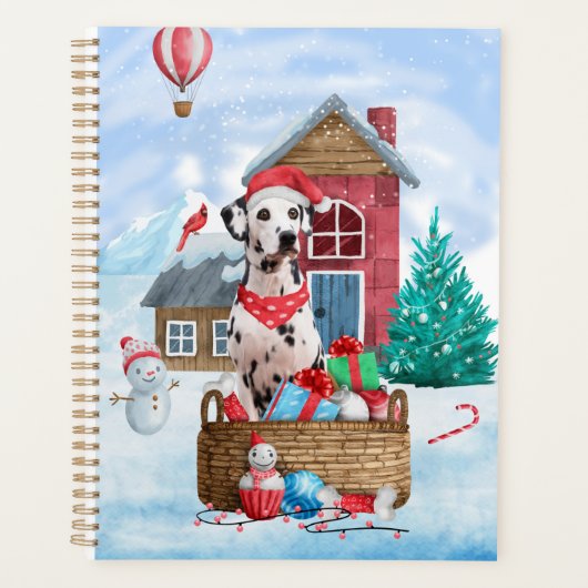 Dalmatische hond in het sneeuwkersthondenhuis planner (Voorkant)