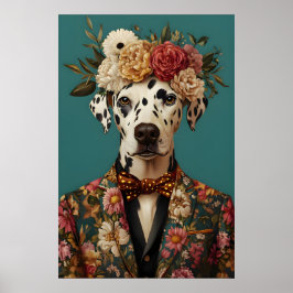 Dalmatische hond in pak poster, Dalmatische hond p Poster