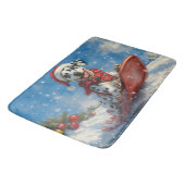 Dalmatische hond in slee laat het sneeuwen Kerstmi Badmat (Gekanteld)