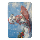 Dalmatische hond in slee laat het sneeuwen Kerstmi Badmat (Voorkant Verticaal)