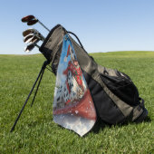 Dalmatische hond in slee laat het sneeuwen Kerstmi Golfhanddoek (Groen)