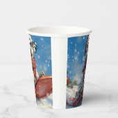 Dalmatische hond in slee laat het sneeuwen Kerstmi Papieren Bekers (Rechts)