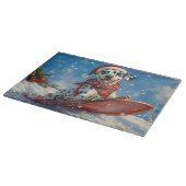 Dalmatische hond in slee laat het sneeuwen Kerstmi Snijplank (Hoek)