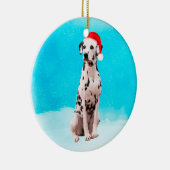 Dalmatische Hond in Sneeuw Kerst Pet Keramisch Ornament (Rechts)