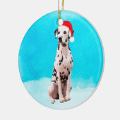 Dalmatische Hond in Sneeuw Kerst Pet Keramisch Ornament (Links)