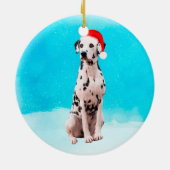 Dalmatische Hond in Sneeuw Kerst Pet Keramisch Ornament (Achterkant)