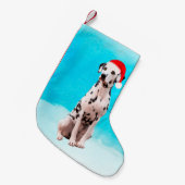 Dalmatische Hond in Sneeuw Kerst Pet Kleine Kerstsok (Voorkant (Hangend))