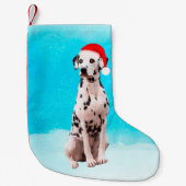 Dalmatische Hond in Sneeuw Kerst Pet Kleine Kerstsok (Voorkant)