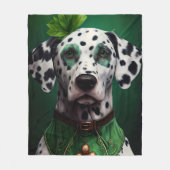 Dalmatische hond in St. Patrick's Day-jurk Fleece Deken (Voorkant)