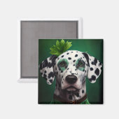 Dalmatische hond in St. Patrick's Day-jurk Magneet (Voorkant / Achterkant)