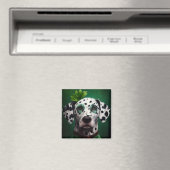 Dalmatische hond in St. Patrick's Day-jurk Magneet (Insitu (Vaatwasser))