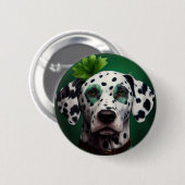 Dalmatische hond in St. Patrick's Day-jurk Ronde Button 5,7 Cm (Voorkant /achterkant)
