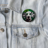 Dalmatische hond in St. Patrick's Day-jurk Ronde Button 5,7 Cm (In situ)