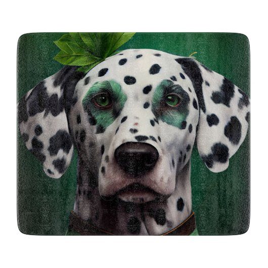 Dalmatische hond in St. Patrick's Day-jurk Snijplank (Voorkant)