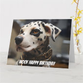 Dalmatische hond kaart (Gele Bloem)