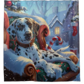 Dalmatische Hond Kerst Festiviteit Douchegordijn (Voorkant)