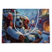 Dalmatische Hond Kerst Festiviteit Groot Cadeauzakje (Voorkant)
